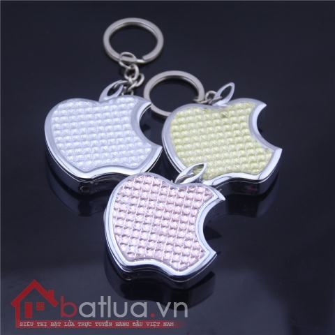 Bật lửa móc treo chìa khóa hình quả táo căn dở đính đá