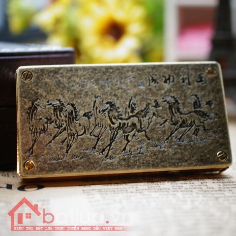 Bật lửa Promise chạm khắc bức tranh mã đáo thành công cực kì tinh xảo lửa khò BN224
