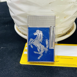 Bật lửa S.T. Dupont Ferrari Xanh Dương – Bạc Cao Cấp  -  Dupont phong cách thể thao tinh tế - Mã SP: DHK0344