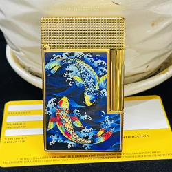 Bật lửa S.T. Dupont Ligne 2 Song Ngư Cát Tường – Kim Ngư Vượt Sóng | Tuyệt tác men nghệ thuật Pháp - Mã SP: DHK0349