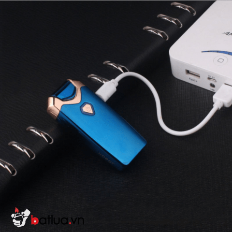 Bật Lửa Tia Lửa Điện Sạc USB Kiểu Dáng Sang Trọng Màu Vàng Hồng ZB-390