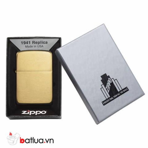 Bật Lửa Zippo 1941B Đồng Vàng Xước Vân Ngang - SKU 1941B – Zippo 1941 Replica Brushed Brass