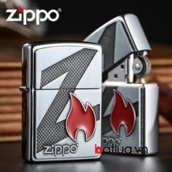 Bật lửa zippo chính hãng 29104 xuất nhật khắc nổi logo zippo - Mã SP: BL03084