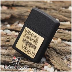 Bật Lửa Zippo chính hãng đen sần 4 logo zippo - Mã SP: ZPC1755