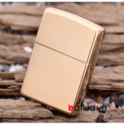 Bật lửa zippo chính hãng đồng bóng khắc chữ Solid Brass - Mã SP: BL10090