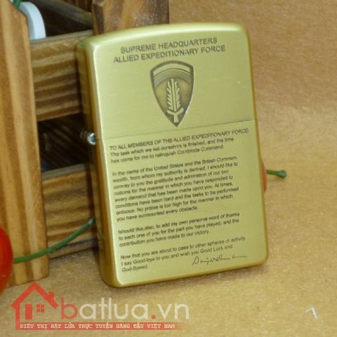 Bật lửa Zippo chính hãng đồng nhẹ khắc Eisenhower
