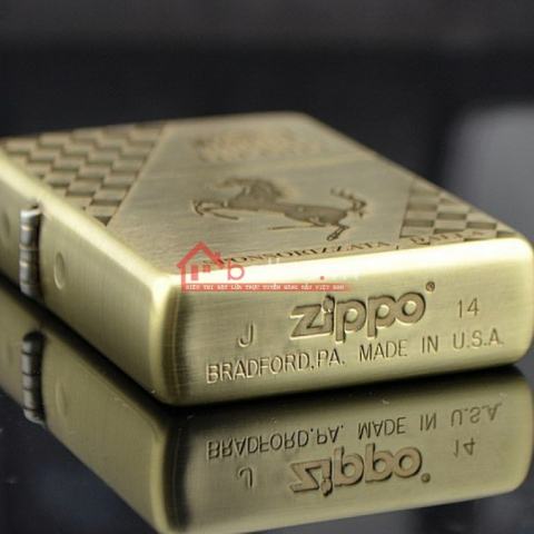 Bật lửa Zippo chính hãng đồng nhẹ khắc Ferrari