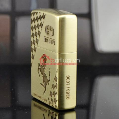 Bật lửa Zippo chính hãng đồng nhẹ khắc Ferrari