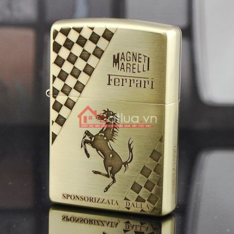 Bật lửa Zippo chính hãng đồng nhẹ khắc Ferrari