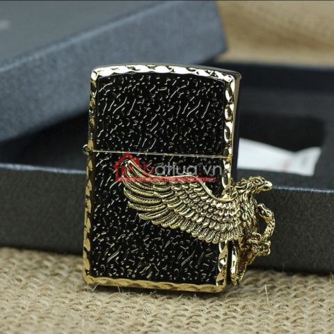 Bật lửa zippo chính hãng họa tiết chim Ó cạnh sườn