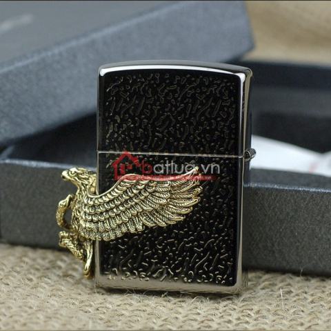Bật lửa zippo chính hãng họa tiết chim Ó cạnh sườn