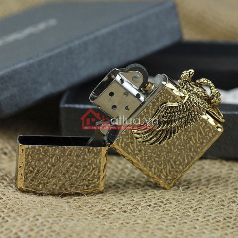 Bật lửa zippo chính hãng họa tiết chim Ó cạnh sườn