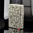 Bật lửa zippo chính hãng bạc nguyên khối  khắc hoa văn bạc nổi