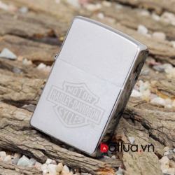 Bât lửa zippo chính hãng logo motor harley davidson màu bạc xước - Mã SP: ZPC1358