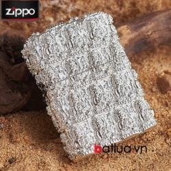 Bật lửa Zippo chính hãng màu bạc trắng khắc hình đức phật cổ - Mã SP: BL09761