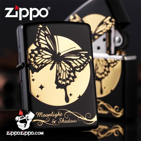 Bật lửa Zippo chính hãng nguyên khối hình bướm đêm