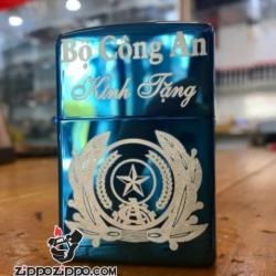 Bật Lửa Zippo Chính Hãng Xanh Saphire khắc bộ công an kính tặng - Mã SP: ZPC1757