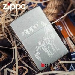 Bật lửa Zippo chính hãng xước sói hú - Mã SP: BL10132