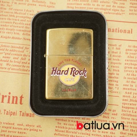 Bật lửa zippo cổ Hard Rock mầu vàng bóng sản xuất năm 1998