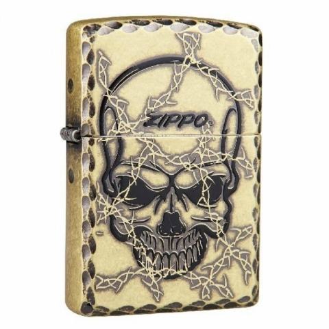 Bật lửa Zippo đồng khắc hình đầu sọ