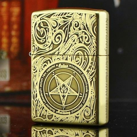 Bật lửa Zippo đồng khắc kỹ hiệu Satan