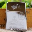 bật lửa zippo khắc mầu bạc hình tầu chiến
