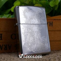 bật lửa zippo mầu bạc khắc chim Phượng hoàng - Mã SP: ZPC1451