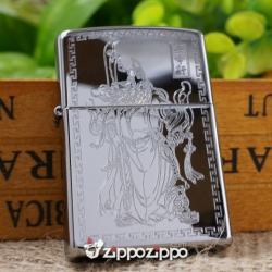 bật lửa zippo mầu bạc khắc hình quan công - Mã SP: ZPC01452