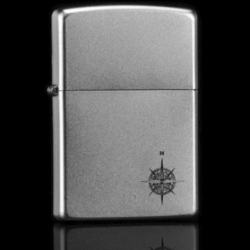 Bật lửa Zippo phiên abrn Crom khắc hình la bàn - Mã SP: ZPC0756