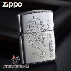 Bật lửa Zippo phiên bản bạc Creative khắc Rồng - Mã SP: ZPC0924