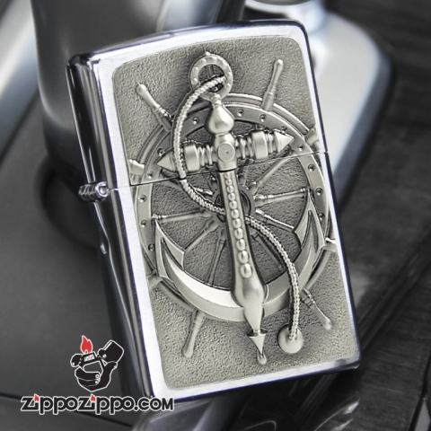 Bật lửa Zippo phiên bản CHâu Âu bánh lái mỏ neo