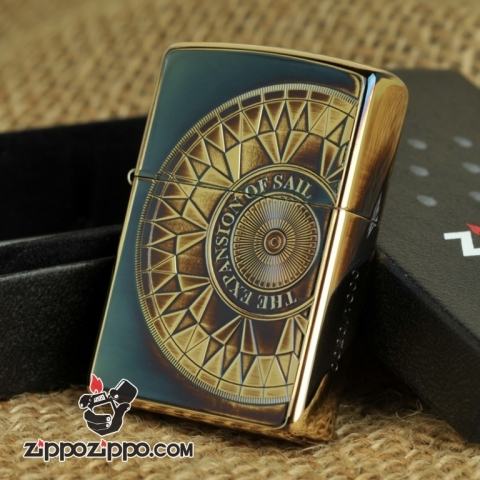 Bật lửa Zippo phiên bản đồng màu khắc la bàn giới hạn