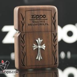 Bật lửa Zippo phiên bản Walnut Silver Cross - Mã SP: ZPC0988