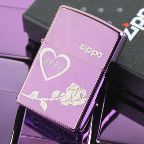 Bật lửa Zippo phiên bản Zibing in hình hoa hồng