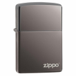 Bật Lửa Zippo Sơn Phủ Keo Bóng Xám Khói - Logo Zippo SKU 150ZL – Zippo Black Ice with Zippo Logo