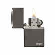 Bật Lửa Zippo Sơn Phủ Keo Bóng Xám Khói - Logo Zippo SKU 150ZL – Zippo Black Ice with Zippo Logo