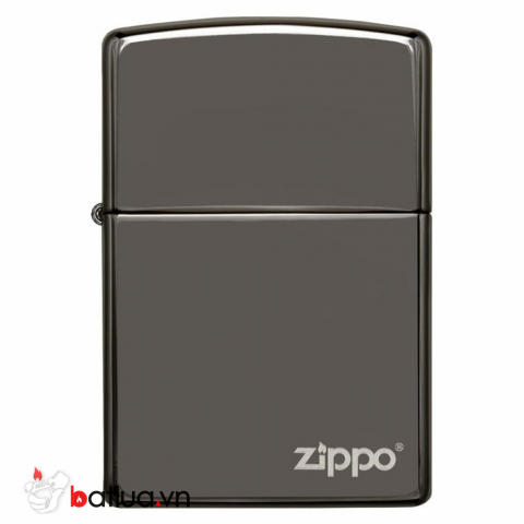 Bật Lửa Zippo Sơn Phủ Keo Bóng Xám Khói - Logo Zippo SKU 150ZL – Zippo Black Ice with Zippo Logo