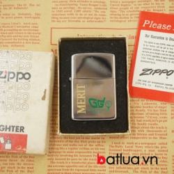 Bật lửa Zippo USA Cổ MERIT Trắng Bóng Sản Xuất Năm 1981 - Mã SP: BL03115