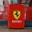 Hộp đựng thuốc lá đa năng đẩy thuốc kiêm bật lửa logo xe hơi FERRARI màu đỏ