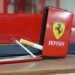 Hộp đựng thuốc lá đa năng đẩy thuốc kiêm bật lửa logo xe hơi FERRARI màu đỏ