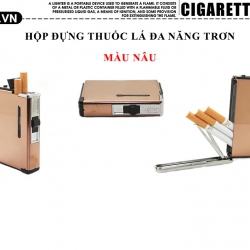 Hộp đựng thuốc lá đa năng inox nâu bóng loại 10 điếu - Mã SP: BL09076