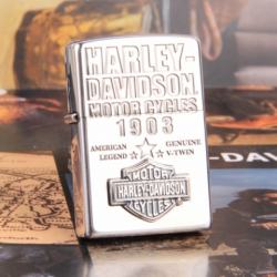 Zippo Chính Hãng Bạc Huy Hiệu Harley Davidson 1903 - Mã SP: ZPC1010