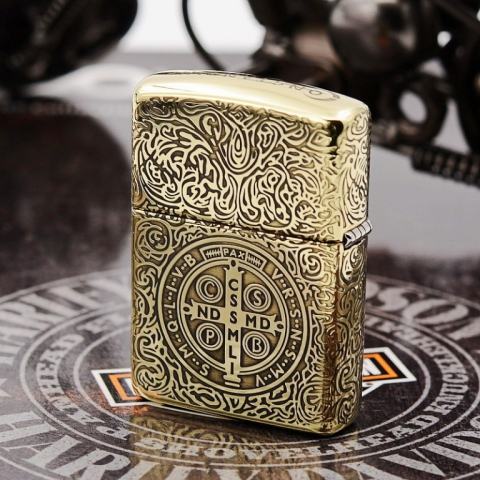 Zippo Chính Hãng Đồng Bóng Khắc Vòng Tay 5 Mặt Constantine