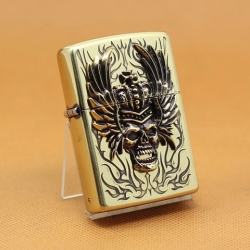 Zippo Chính Hãng Đồng Đúc Đầu Lâu Đội Vương Miện - Mã SP: ZPC1093