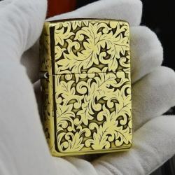 Zippo Chính Hãng Đồng Khắc Họa Tiết Arabesque Hoa văn tròn - Mã SP: ZPC1076-254