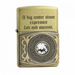 Zippo Chính Hãng Đồng Ốp Hình Nhẫn Đính Đá - Mã SP: ZPC1089