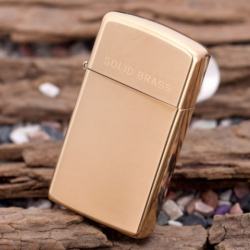 Zippo Chính Hãng Đồng Soid Brass Bản Hẹp - Mã SP: ZPC1275