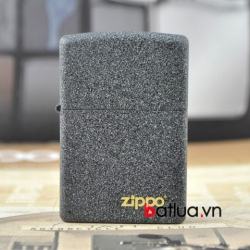 Zippo Chính Hãng màu xam sơn sần in logo zippo - Mã SP: ZPC1767
