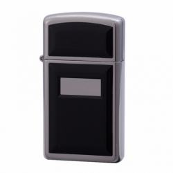 Zippo Chính Hãng Ốp Mica Đen Bản Slim - Mã SP: ZPC1268