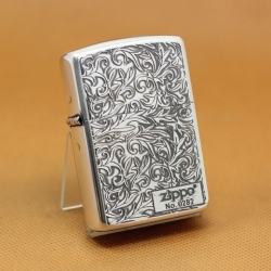 Zippo Chính Hãng Phiên Bản Giới Hạn Màu Bạc Khắc Hoa Văn Arabesque 2 Mặt - Mã SP: ZPC01059